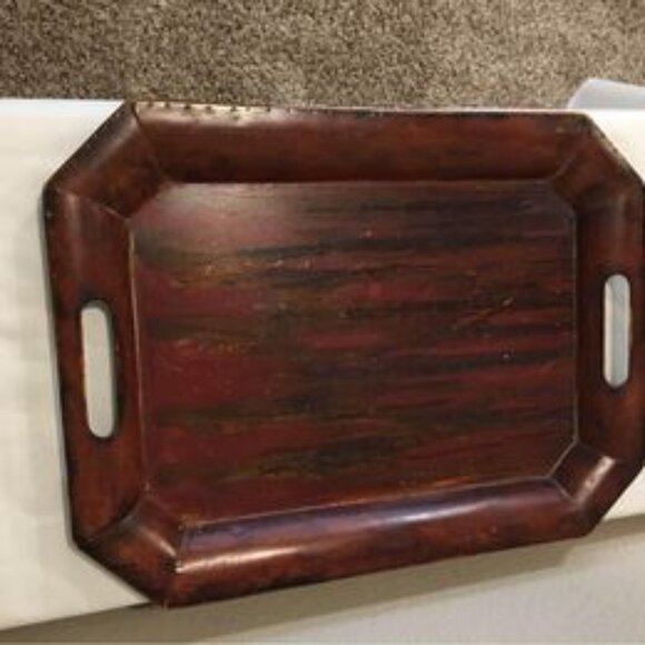 LARGE DECORATIVE METAL TRAY - Picture 1 of 4